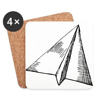 Paper Airplanes - Flying - Dessous de verre (lot de 4) - blanc - Devant