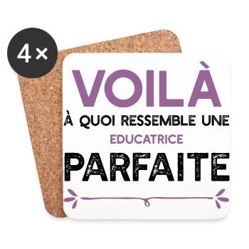 Une Educatrice parfaite cadeau - Dessous de verre (lot de 4) - blanc - Devant