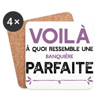 Une Banquière parfaite cadeau - Dessous de verre (lot de 4) - blanc - Devant