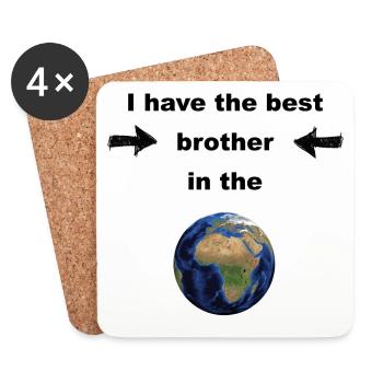 I have the best brother in the world! - Coasters (set of 4) - white - Front