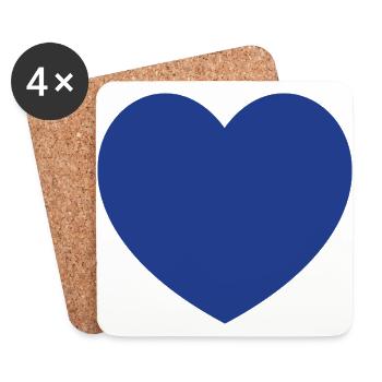 Dark Blue Heart - Untersetzer (4er-Set) - Weiß - Vorne