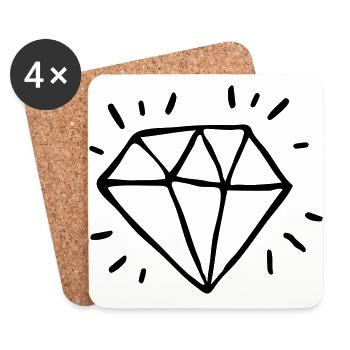 diamond - Coasters (set of 4) - white - Front