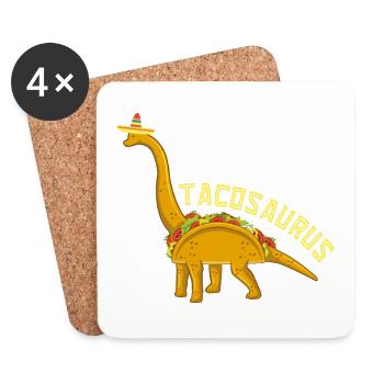 Tacosaurus Dinosaurier T-Rex Geschenk Geschenkidee - Untersetzer (4er-Set) - Weiß - Vorne