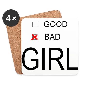 Bad girl - Dessous de verre (lot de 4) - blanc - Devant