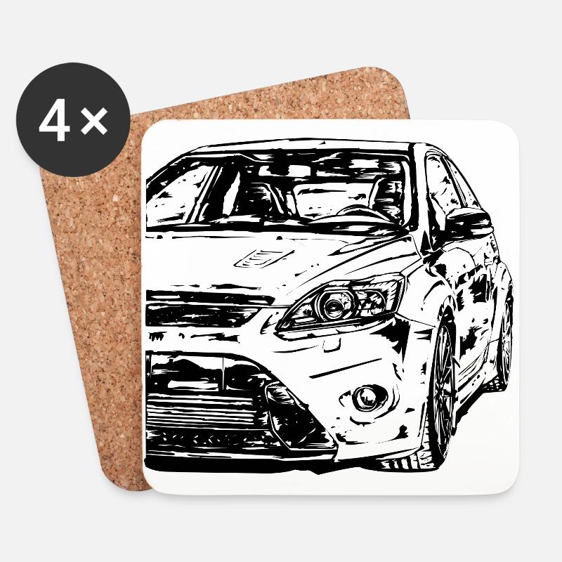 schnelles auto - Untersetzer (4er-Set) - Weiß