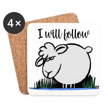 I Will Follow COLOR - Coasters (set of 4) - white - Front