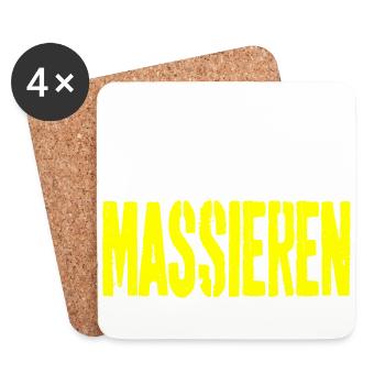 massieren - geil - Untersetzer (4er-Set) - Weiß - Vorne