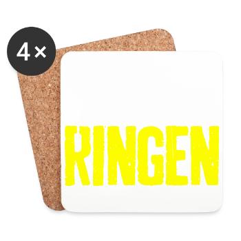 ringen - geil - Untersetzer (4er-Set) - Weiß - Vorne