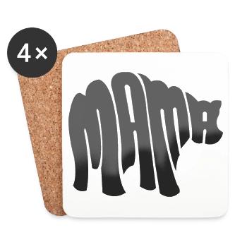 Mama Bear Mothers Day Gift - Shirt - Coasters (set of 4) - white - Front