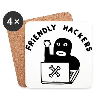 Friendly Hackers Club - Coasters (set of 4) - white - Front