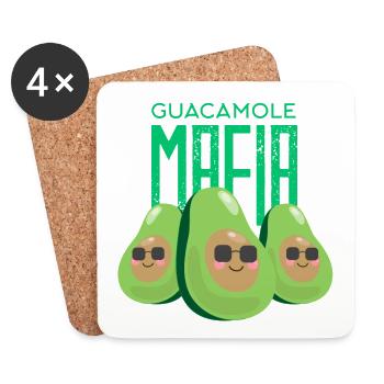 Cadeau drôle de chemise d'avocat de mafia de Guacamole - Dessous de verre (lot de 4) - blanc - Devant