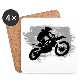 Motocross Shirt · Enduro · Total untercrosst - Untersetzer (4er-Set) - Weiß - Vorne