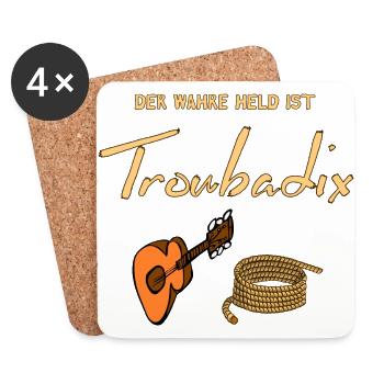 The real hero is Troubadix - Coasters (set of 4) - white - Front