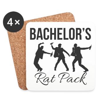 Bachelor & Bachelorette Party Shirt Gift - Dessous de verre (lot de 4) - blanc - Devant