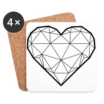 3D heart - gift idea - Coasters (set of 4) - white - Front