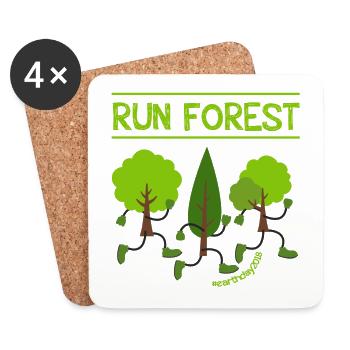 Run Forest Run Jour de la Terre 2018 - Dessous de verre (lot de 4) - blanc - Devant