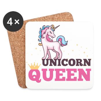 UNICORN QUEEN - Untersetzer (4er-Set) - Weiß - Vorne