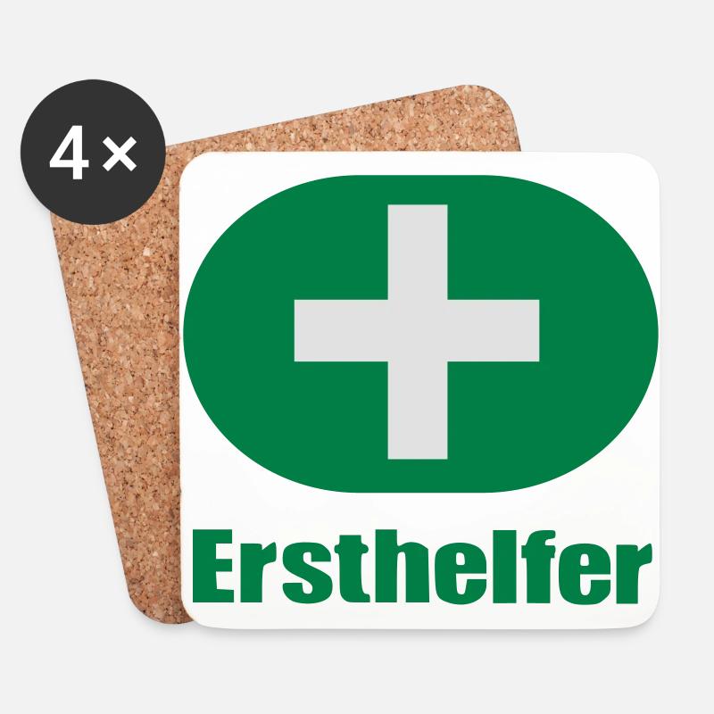Ersthelfer Geschenk Geburtstag Party Feier - Untersetzer (4er-Set) - Weiß