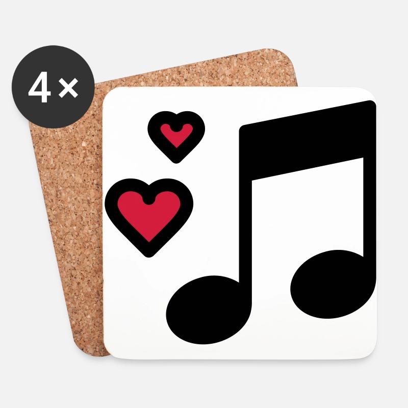 Romantische Musik Note - Untersetzer (4er-Set) - Weiß