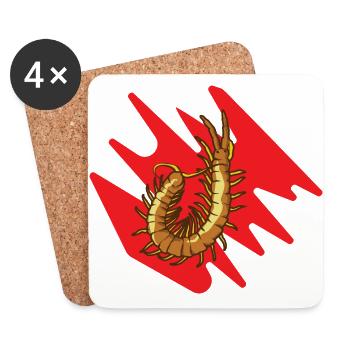 Skolopender crawler insect with poisonous bite - Coasters (set of 4) - white - Front