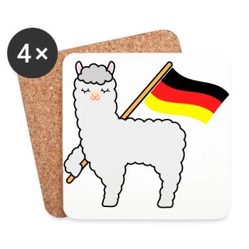 Coupe du monde Alpaca Allemagne - Dessous de verre (lot de 4) - blanc - Devant