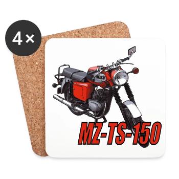 MZ TS 150 - Untersetzer (4er-Set) - Weiß - Vorne