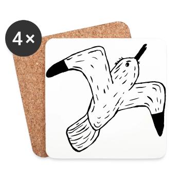 mouette - Dessous de verre (lot de 4) - blanc - Devant