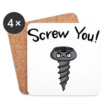 Screw You! Wise gift idea - Coasters (set of 4) - white - Front