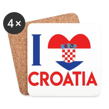 Croatia Football Gift Fan World Cup - Coasters (set of 4) - white - Front