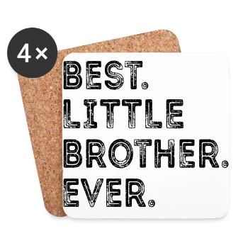 BEST LITTLE BROTHER EVER Bester Kleiner Bruder - Untersetzer (4er-Set) - Weiß - Vorne