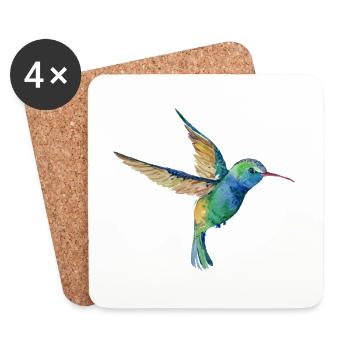 Humming Bird Lovers Bird Watcher cadeau Design - Dessous de verre (lot de 4) - blanc - Devant