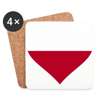 polen herz - Coasters (set of 4) - white - Front