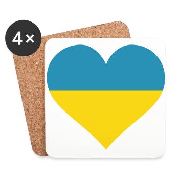 ukraine herz - Coasters (set of 4) - white - Front