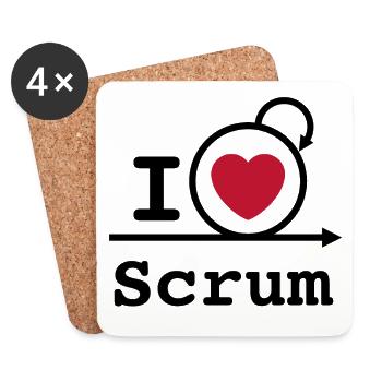 I Love Scrum | I love Scrum - Coasters (set of 4) - white - Front