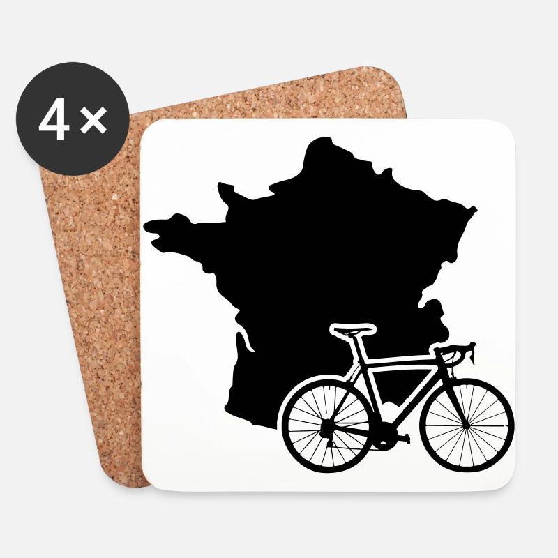 Frankreich Fahrrad - Untersetzer (4er-Set) - Weiß