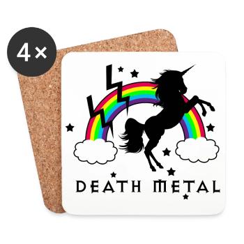 Death Metal Einhorn - Untersetzer (4er-Set) - Weiß - Vorne