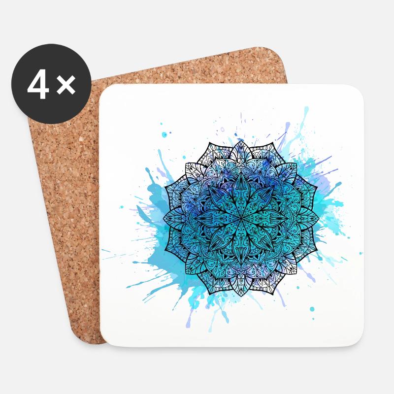 Mandala - Untersetzer (4er-Set) - Weiß