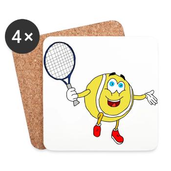 Cool tennis ball - Coasters (set of 4) - white - Front