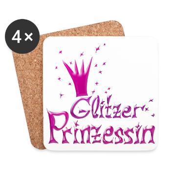 Pink glitter princess - Coasters (set of 4) - white - Front