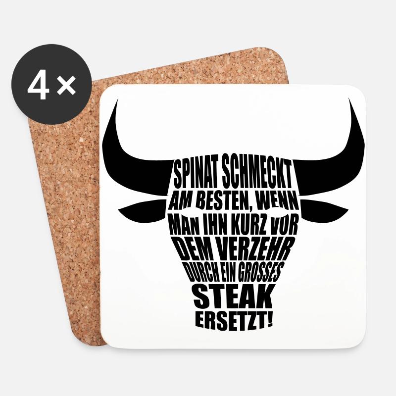 steak - Untersetzer (4er-Set) - Weiß