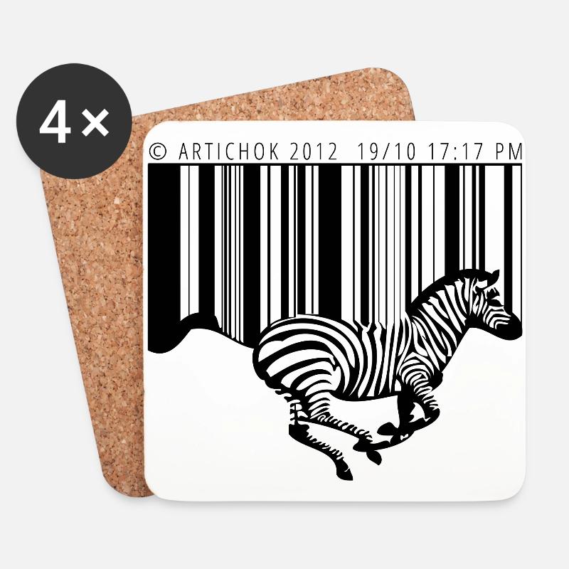 Zebra barcode - Untersetzer (4er-Set) - Weiß