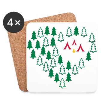 Camping - Coasters (set of 4) - white - Front