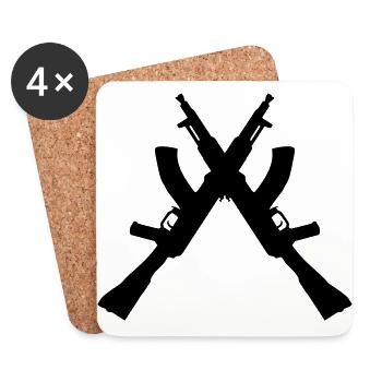 Crossed AK47 - Untersetzer (4er-Set) - Weiß - Vorne