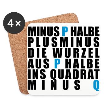 p-q-Formel - Untersetzer (4er-Set) - Weiß - Vorne