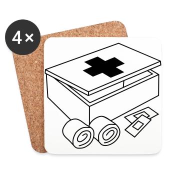 first-aid _kit_c1 - Coasters (set of 4) - white - Front