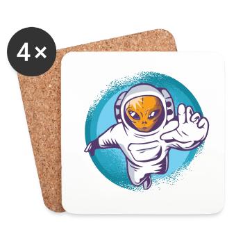 AlienAstronaut - Coasters (set of 4) - white - Front