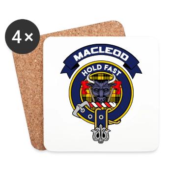 MacLeod Scottish Clan Badge Tartan - Coasters (set of 4) - white - Front