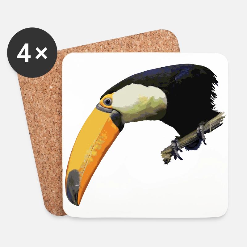 toucan - Coasters (set of 4) - white