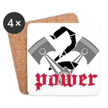 V2 Power - Untersetzer (4er-Set) - Weiß - Vorne