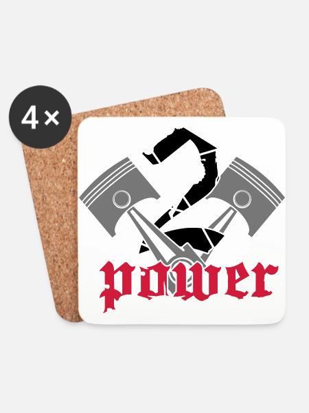 V2 Power - Untersetzer (4er-Set) - Weiß
